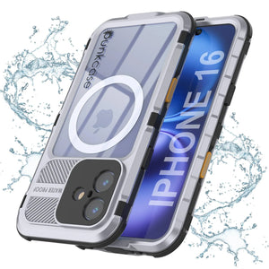 Estuche impermeable de aluminio Metal Extreme 2.0 Series para iPhone 16 con protección IP68 y protector de pantalla incorporado [blanco]