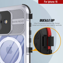 Cargar imagen en el visor de la galería, Estuche impermeable de aluminio Metal Extreme 2.0 Series para iPhone 16 con protección IP68 y protector de pantalla incorporado [blanco]
