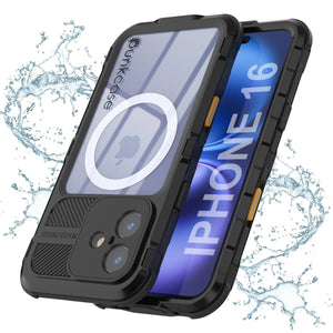 Estuche impermeable de aluminio Metal Extreme 2.0 Series para iPhone 16 con protección IP68 y protector de pantalla incorporado [negro]