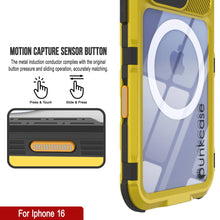 Cargar imagen en el visor de la galería, Estuche impermeable de aluminio Metal Extreme 2.0 Series para iPhone 16 con protección IP68 y protector de pantalla incorporado [amarillo]
