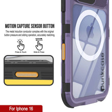 Cargar imagen en el visor de la galería, Funda impermeable de aluminio Metal Extreme 2.0 Series para iPhone 16 con protección IP68 y protector de pantalla incorporado [púrpura]
