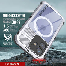Cargar imagen en el visor de la galería, Estuche impermeable de aluminio Metal Extreme 2.0 Series para iPhone 16 con protección IP68 y protector de pantalla incorporado [blanco]

