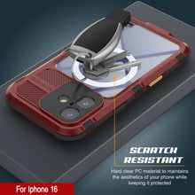 Cargar imagen en el visor de la galería, Estuche impermeable de aluminio Metal Extreme 2.0 Series para iPhone 16 con protección IP68 y protector de pantalla incorporado [rojo y negro]
