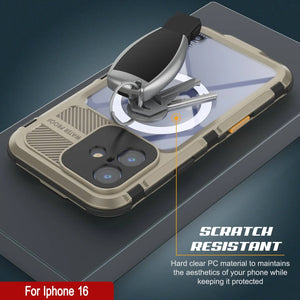 Estuche impermeable de aluminio Metal Extreme 2.0 Series para iPhone 16 con protección IP68 y protector de pantalla incorporado [dorado]