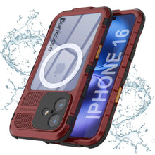 Cargar imagen en el visor de la galería, Estuche impermeable de aluminio Metal Extreme 2.0 Series para iPhone 16 con protección IP68 y protector de pantalla incorporado [rojo y negro]
