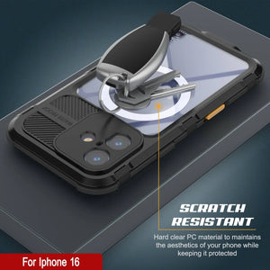 Estuche impermeable de aluminio Metal Extreme 2.0 Series para iPhone 16 con protección IP68 y protector de pantalla incorporado [negro]