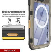 Cargar imagen en el visor de la galería, Estuche impermeable de aluminio Metal Extreme 2.0 Series para iPhone 16 con protección IP68 y protector de pantalla incorporado [dorado]
