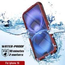 Cargar imagen en el visor de la galería, Estuche impermeable de aluminio Metal Extreme 2.0 Series para iPhone 16 con protección IP68 y protector de pantalla incorporado [rojo y negro]
