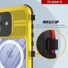 Cargar imagen en el visor de la galería, Estuche impermeable de aluminio Metal Extreme 2.0 Series para iPhone 16 con protección IP68 y protector de pantalla incorporado [amarillo]
