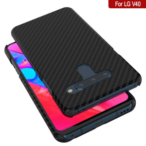 PunkCase Funda LG V40 [Serie CarbonShield] Funda Ultra Delgada y Protectora.