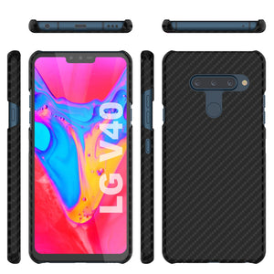 PunkCase Funda LG V40 [Serie CarbonShield] Funda Ultra Delgada y Protectora.