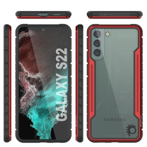 Punkcase S22 ravenger Case Protective Military Grade Multilayer Cover [Red] 