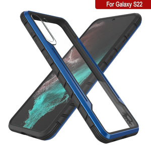 Punkcase S22 ravenger Case Protective Military Grade Multilayer Cover [Navy Blue] (Color in image: Rose-Gold)
