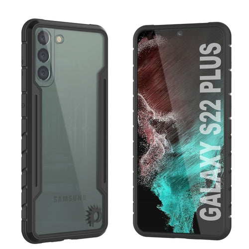 Punkcase S22+ Plus ravenger Case Protective Military Grade Multilayer Cover [Black] (Color in image: Black)