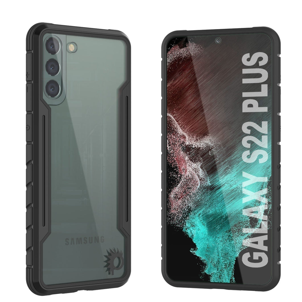 Punkcase S22+ Plus ravenger Case Protective Military Grade Multilayer Cover [Black] (Color in image: Black)