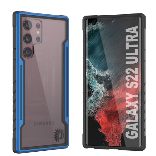 Punkcase S22 Ultra ravenger Case Protective Military Grade Multilayer Cover [Navy Blue] (Color in image: Blue)