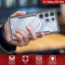 Cargar imagen en el visor de la galería, Punkcase S25 Ultra Armor Stealth Case Protective Military Grado Multicapa Cubierta [Grey-Black]
