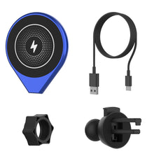 Cargar imagen en el visor de la galería, Cargador inalámbrico para automóvil Punkcase [Serie F8], cargador rápido universal de 15W para rejilla de ventilación [Azul].
