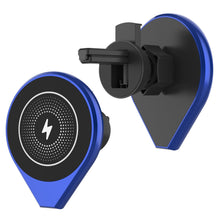 Cargar imagen en el visor de la galería, Cargador inalámbrico para automóvil Punkcase [Serie F8], cargador rápido universal de 15W para rejilla de ventilación [Azul].
