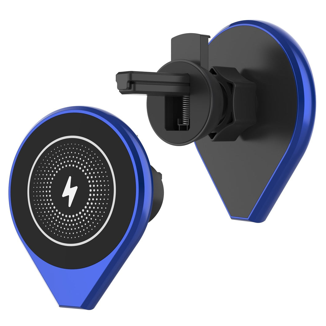 Cargador inalámbrico para automóvil Punkcase [Serie F8], cargador rápido universal de 15W para rejilla de ventilación [Azul].