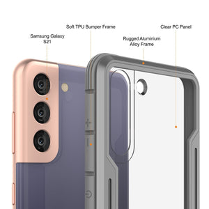 Punkcase S21 ravenger Case Protective Military Grade Multilayer Cover [Grey] (Color in image: Rose-Gold)