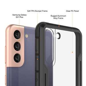 Punkcase S21+ Plus ravenger Case Protective Military Grade Multilayer Cover [Black] (Color in image: Red)