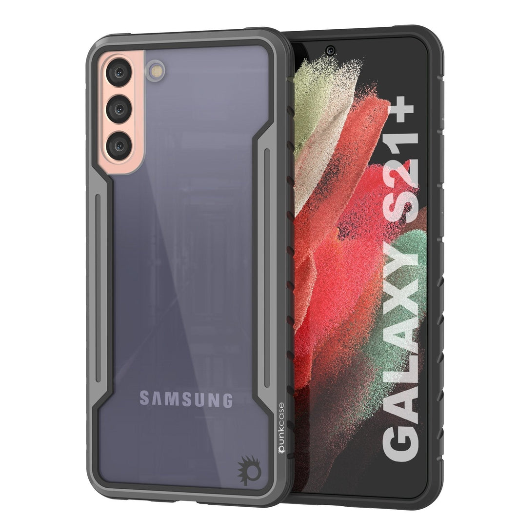 Punkcase S21+ Plus ravenger Case Protective Military Grade Multilayer Cover [Grey-Black] (Color in image: Grey-Black)