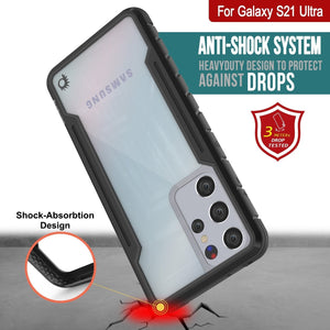 Punkcase S21 Ultra ravenger Case Protective Military Grade Multilayer Cover [Black] (Color in image: Grey)