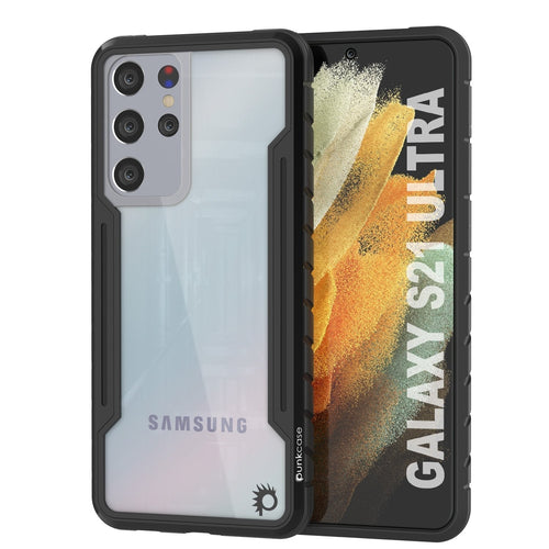 Punkcase S21 Ultra ravenger Case Protective Military Grade Multilayer Cover [Black] (Color in image: Black)