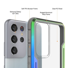 Cargar imagen en el visor de la galería, Punkcase S21 Ultra ravenger Case Protective Military Grade Multilayer Cover [Rainbow] (Color in image: Black)
