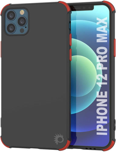 Punkcase Protective & Lightweight TPU Case [Sunshine Series] for iPhone 12 Pro Max [Black] (Color in image: Black)