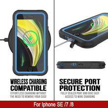 Cargar imagen en el visor de la galería, iPhone 7 Waterproof IP68 Case, Punkcase [Blue]  [Maximus Series] [Slim Fit] [IP68 Certified] [Shockresistant] Clear Armor Cover with Screen Protector | Ultimate Protection (Color in image: teal)
