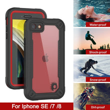 Cargar imagen en el visor de la galería, iPhone SE (4.7&quot;) Waterproof IP68 Case, Punkcase [red]  [Maximus Series] [Slim Fit] [IP68 Certified] [Shockresistant] Clear Armor Cover with Screen Protector | Ultimate Protection (Color in image: pink)
