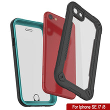 Cargar imagen en el visor de la galería, iPhone SE (4.7&quot;) Waterproof IP68 Case, Punkcase [teal]  [Maximus Series] [Slim Fit] [IP68 Certified] [Shockresistant] Clear Armor Cover with Screen Protector | Ultimate Protection (Color in image: black)
