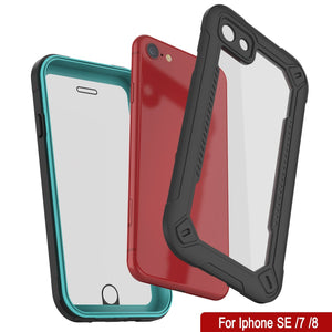 iPhone SE (4.7") Waterproof IP68 Case, Punkcase [teal]  [Maximus Series] [Slim Fit] [IP68 Certified] [Shockresistant] Clear Armor Cover with Screen Protector | Ultimate Protection (Color in image: black)