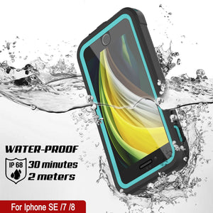 iPhone SE (4.7") Waterproof IP68 Case, Punkcase [teal]  [Maximus Series] [Slim Fit] [IP68 Certified] [Shockresistant] Clear Armor Cover with Screen Protector | Ultimate Protection (Color in image: red)