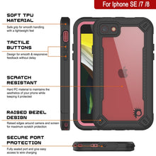 Cargar imagen en el visor de la galería, iPhone SE (4.7&quot;) Waterproof IP68 Case, Punkcase [pink]  [Maximus Series] [Slim Fit] [IP68 Certified] [Shockresistant] Clear Armor Cover with Screen Protector | Ultimate Protection (Color in image: purple)
