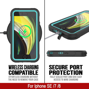 iPhone SE (4.7") Waterproof IP68 Case, Punkcase [teal]  [Maximus Series] [Slim Fit] [IP68 Certified] [Shockresistant] Clear Armor Cover with Screen Protector | Ultimate Protection (Color in image: green)