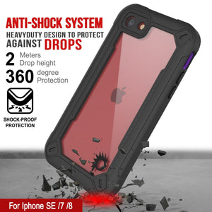 iPhone SE (4.7") Waterproof IP68 Case, Punkcase [Purple]  [Maximus Series] [Slim Fit] [IP68 Certified] [Shockresistant] Clear Armor Cover with Screen Protector | Ultimate Protection (Color in image: pink)