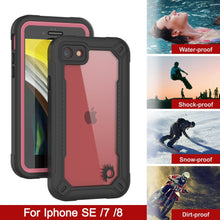 Cargar imagen en el visor de la galería, iPhone SE (4.7&quot;) Waterproof IP68 Case, Punkcase [pink]  [Maximus Series] [Slim Fit] [IP68 Certified] [Shockresistant] Clear Armor Cover with Screen Protector | Ultimate Protection (Color in image: black)
