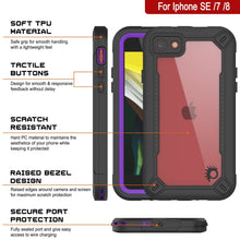 Cargar imagen en el visor de la galería, iPhone SE (4.7&quot;) Waterproof IP68 Case, Punkcase [Purple]  [Maximus Series] [Slim Fit] [IP68 Certified] [Shockresistant] Clear Armor Cover with Screen Protector | Ultimate Protection (Color in image: blue)
