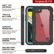 Cargar imagen en el visor de la galería, iPhone SE (4.7&quot;) Waterproof IP68 Case, Punkcase [teal]  [Maximus Series] [Slim Fit] [IP68 Certified] [Shockresistant] Clear Armor Cover with Screen Protector | Ultimate Protection (Color in image: purple)
