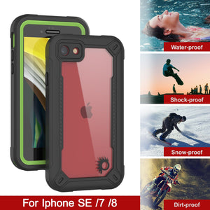 iPhone SE (4.7") Waterproof IP68 Case, Punkcase [Green]  [Maximus Series] [Slim Fit] [IP68 Certified] [Shockresistant] Clear Armor Cover with Screen Protector | Ultimate Protection (Color in image: teal)