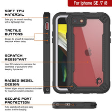 Cargar imagen en el visor de la galería, iPhone SE (4.7&quot;) Waterproof IP68 Case, Punkcase [white]  [Maximus Series] [Slim Fit] [IP68 Certified] [Shockresistant] Clear Armor Cover with Screen Protector | Ultimate Protection (Color in image: red)
