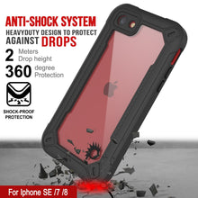 Cargar imagen en el visor de la galería, iPhone SE (4.7&quot;) Waterproof IP68 Case, Punkcase [red]  [Maximus Series] [Slim Fit] [IP68 Certified] [Shockresistant] Clear Armor Cover with Screen Protector | Ultimate Protection (Color in image: black)
