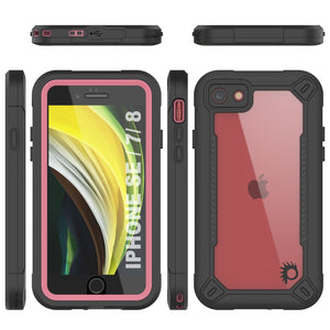 iPhone SE (4.7") Waterproof IP68 Case, Punkcase [pink]  [Maximus Series] [Slim Fit] [IP68 Certified] [Shockresistant] Clear Armor Cover with Screen Protector | Ultimate Protection 