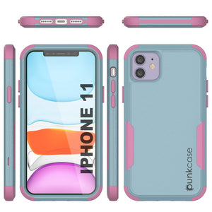 Punkcase for iPhone 11 Belt Clip Multilayer Holster Case [Patron Series] [Mint-Pink] (Color in image: Navy)