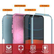 Cargar imagen en el visor de la galería, Punkcase for iPhone 11 Belt Clip Multilayer Holster Case [Patron Series] [Mint-Pink] (Color in image: Black)
