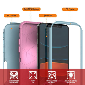Punkcase for iPhone 11 Belt Clip Multilayer Holster Case [Patron Series] [Mint-Pink] (Color in image: Black)