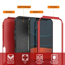 Cargar imagen en el visor de la galería, Punkcase for iPhone 11 Belt Clip Multilayer Holster Case [Patron Series] [Red-Black] (Color in image: Navy)
